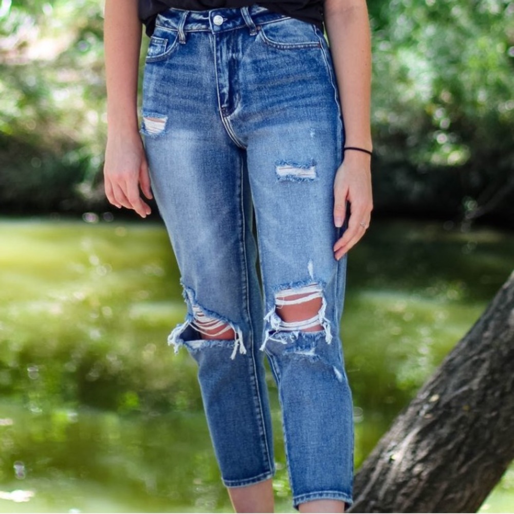 Mom Jeans, Darkwash Crop Jeans, Pacsun Jeans